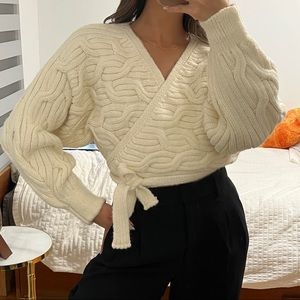 Zara Cropped Wrap-Around Knit Sweater